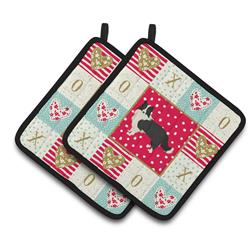 CK5912PTHD 7.5 x 7.5 in. Border Collie Love Pair of Pot Holders