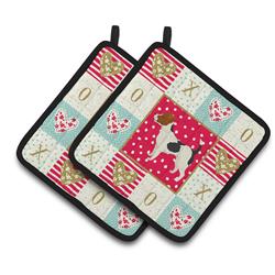 CK5937PTHD 7.5 x 7.5 in. Jack Russell Terrier Love Pair of Pot Holders