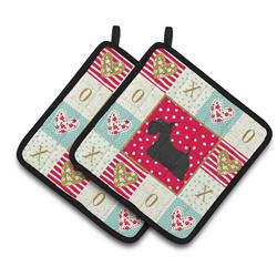 CK5950PTHD 7.5 x 7.5 in. Scottish Terrier Love Pair of Pot Holders