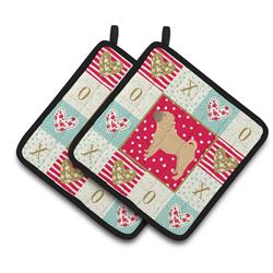 CK5952PTHD 7.5 x 7.5 in. Shar Pei Love Pair of Pot Holders