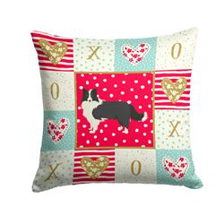 14 x 3 x 14 in. Border Collie Love Fabric Decorative Pillow