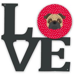 11.5 x 11.75 in. Pug Love Metal Artwork Wall Decor