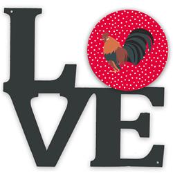 11.5 x 11.75 in. Dutch Bantam Chicken Love Metal Artwork Wall Decor