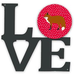 11.5 x 11.75 in. Red Fox Love Metal Artwork Wall Decor