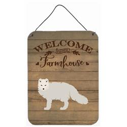 12 x 16 in. White Arctic Fox Welcome Wall or Door Hanging Prints