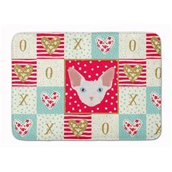 19 x 27 in. Sphynx Cat Love Machine Washable Memory Foam Mat
