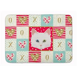 19 x 27 in. Turkish Angora Cat Love Machine Washable Memory Foam Mat