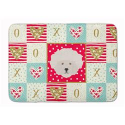 19 x 27 in. Bichon Frise Love Machine Washable Memory Foam Mat