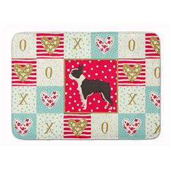 19 x 27 in. Boston Terrier Love Machine Washable Memory Foam Mat