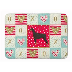 19 x 27 in. Doberman Pinscher Love Machine Washable Memory Foam Mat