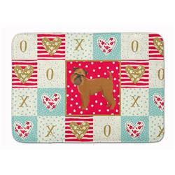 19 x 27 in. Brussels Griffon Love Machine Washable Memory Foam Mat
