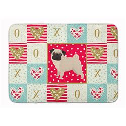 19 x 27 in. Pug Love Machine Washable Memory Foam Mat
