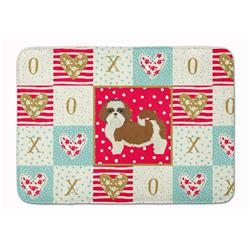 19 x 27 in. Shih Tzu Love Machine Washable Memory Foam Mat