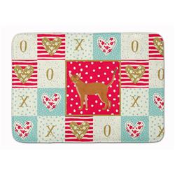 19 x 27 in. Red Abyssinian Cat Love Machine Washable Memory Foam Mat