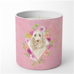 10 oz Spinone Italiano Pink Flowers Decorative Soy Candle