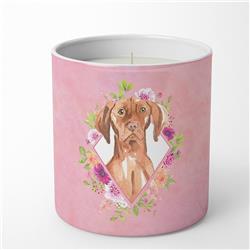 10 oz Vizsla Pink Flowers Decorative Soy Candle
