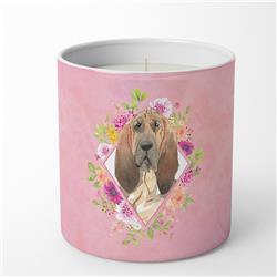10 oz Bloodhound Pink Flowers Decorative Soy Candle