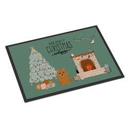 CK7583JMAT 24 x 36 in. Norwich Terrier Christmas Everyone Indoor or Outdoor Mat