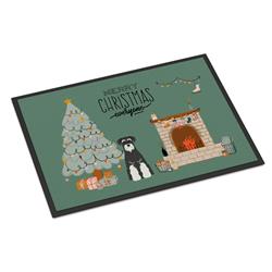 CK7596JMAT 24 x 36 in. Salt & Pepper Standard Schnauzer Christmas Everyone Indoor or Outdoor Mat