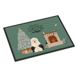CK7659JMAT 24 x 36 in. Old English Sheepdog Christmas Everyone Indoor or Outdoor Mat