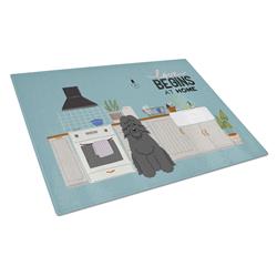 Bouvier Des Flandres Kitchen Scene Glass Cutting Board - Large