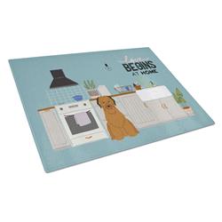 Brown Briard Kitchen Scene Glass Cutting Board - Large