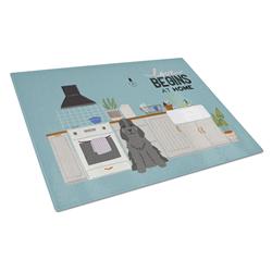 Black Cocker Spaniel Kitchen Scene Glass Cutting Board - Large