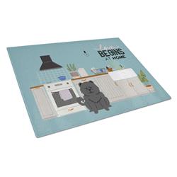 Black Chow Chow Kitchen Scene Glass Cutting Board - Large
