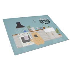Cream Chow Chow Kitchen Scene Glass Cutting Board - Large