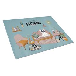 CK7856LCB Piebald French Bulldog Sweet Home Glass Cutting Board - Large