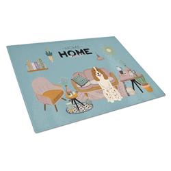 CK7876LCB Russian Spaniel Sweet Home Glass Cutting Board - Large
