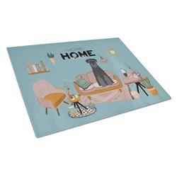 CK7877LCB Black Standard Schnauzer Sweet Home Glass Cutting Board - Large