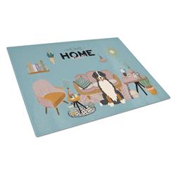 CK7881LCB Bernese Mountain Dog Sweet Home Glass Cutting Board - Large