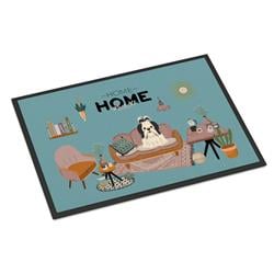 CK7933MAT 18 x 27 in. Black White Shih Tzu Sweet Home Indoor or Outdoor Mat
