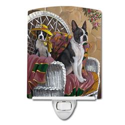 6 x 4 in. Boston Terrier Patio Gems Ceramic Night Light