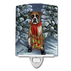 6 x 4 in. Boxer Lets Play Christmas Ceramic Night Light