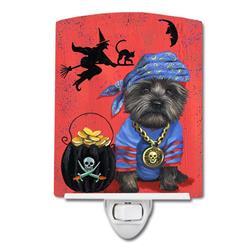 6 x 4 in. Cairn Terrier Black Pirate Halloween Ceramic Night Light