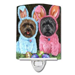 6 x 4 in. Cairn Terrier Easter Bunnies Ceramic Night Light