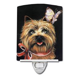 6 x 4 in. Cairn Terrier Butterfly Ceramic Night Light