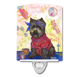 6 x 4 in. Cairn Terrier Hippie Dippie Ceramic Night Light