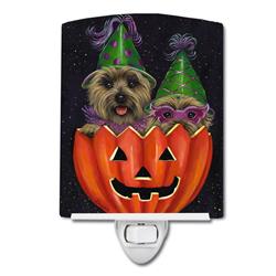 6 x 4 in. Cairn Terrier Halloween Peeka Boo Ceramic Night Light