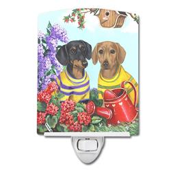 6 x 4 in. Dachshund Blooms Ceramic Night Light
