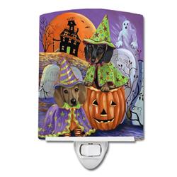 6 x 4 in. Dachshund Halloween Haunted House Ceramic Night Light