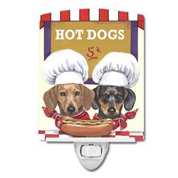6 x 4 in. Dachshund Hot Dog Stand Ceramic Night Light