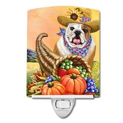 6 x 4 in. English Bulldog Autumn Ceramic Night Light