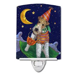 6 x 4 in. Fox Terrier Halloween Trick or Treat Ceramic Night Light