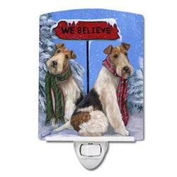 6 x 4 in. Fox Terrier Christmas We Believe Ceramic Night Light