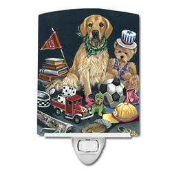 6 x 4 in. Golden Retriever Toys Ceramic Night Light