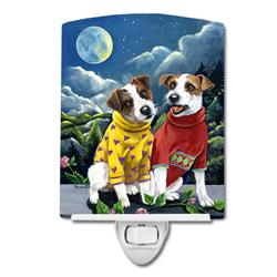 6 x 4 in. Jack Russell Terrier Moon Phase Ceramic Night Light