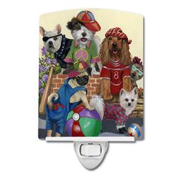 6 x 4 in. Dogs Mutli-Breed Neighborhood Ceramic Night Light